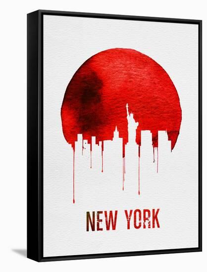 New York Skyline Red-null-Framed Stretched Canvas