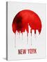 New York Skyline Red-null-Stretched Canvas