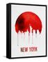 New York Skyline Red-null-Framed Stretched Canvas