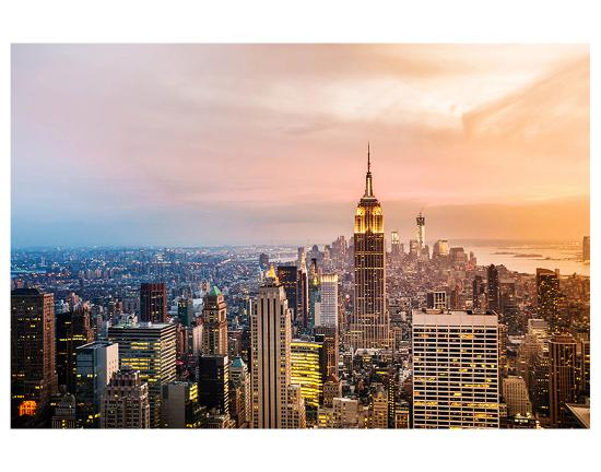 'New York Skyline Sunset' Premium Giclee Print | AllPosters.com