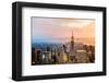 New York Skyline Sunset-null-Framed Art Print