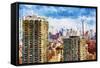 New York Skyline V - In the Style of Oil Painting-Philippe Hugonnard-Framed Stretched Canvas