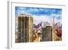 New York Skyline V - In the Style of Oil Painting-Philippe Hugonnard-Framed Giclee Print