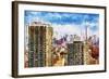 New York Skyline V - In the Style of Oil Painting-Philippe Hugonnard-Framed Giclee Print