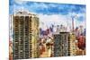 New York Skyline V - In the Style of Oil Painting-Philippe Hugonnard-Mounted Giclee Print