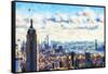 New York Skyline VI - In the Style of Oil Painting-Philippe Hugonnard-Framed Stretched Canvas