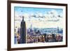 New York Skyline VI - In the Style of Oil Painting-Philippe Hugonnard-Framed Giclee Print