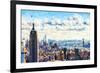 New York Skyline VI - In the Style of Oil Painting-Philippe Hugonnard-Framed Giclee Print