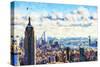 New York Skyline VI - In the Style of Oil Painting-Philippe Hugonnard-Stretched Canvas