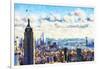 New York Skyline VI - In the Style of Oil Painting-Philippe Hugonnard-Framed Giclee Print