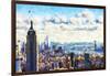 New York Skyline VI - In the Style of Oil Painting-Philippe Hugonnard-Framed Giclee Print