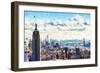 New York Skyline VI - In the Style of Oil Painting-Philippe Hugonnard-Framed Premium Giclee Print