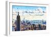 New York Skyline VI - In the Style of Oil Painting-Philippe Hugonnard-Framed Premium Giclee Print