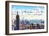 New York Skyline VI - In the Style of Oil Painting-Philippe Hugonnard-Framed Giclee Print