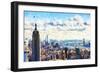 New York Skyline VI - In the Style of Oil Painting-Philippe Hugonnard-Framed Giclee Print