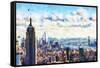 New York Skyline VI - In the Style of Oil Painting-Philippe Hugonnard-Framed Stretched Canvas