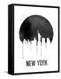 New York Skyline White-null-Framed Stretched Canvas