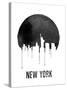 New York Skyline White-null-Stretched Canvas