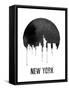 New York Skyline White-null-Framed Stretched Canvas