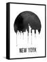 New York Skyline White-null-Framed Stretched Canvas