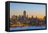 New York Skyline with Midtown, Manhattan and Empire State Building Viewed across Hudson River-Alan Copson-Framed Stretched Canvas