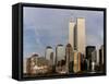 New York Skyline with World Trade Centre Building USA, 1997-null-Framed Stretched Canvas