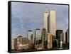 New York Skyline with World Trade Centre Building USA, 1997-null-Framed Stretched Canvas