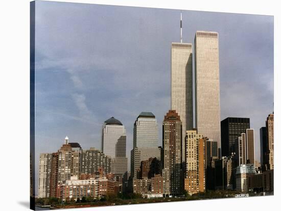 New York Skyline with World Trade Centre Building USA, 1997-null-Stretched Canvas