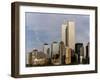 New York Skyline with World Trade Centre Building USA, 1997-null-Framed Premium Photographic Print