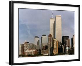 New York Skyline with World Trade Centre Building USA, 1997-null-Framed Photographic Print