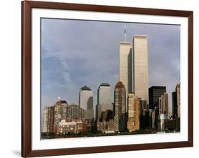 New York Skyline with World Trade Centre Building USA, 1997-null-Framed Photographic Print