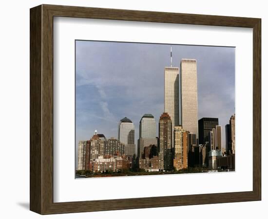 New York Skyline with World Trade Centre Building USA, 1997-null-Framed Photographic Print