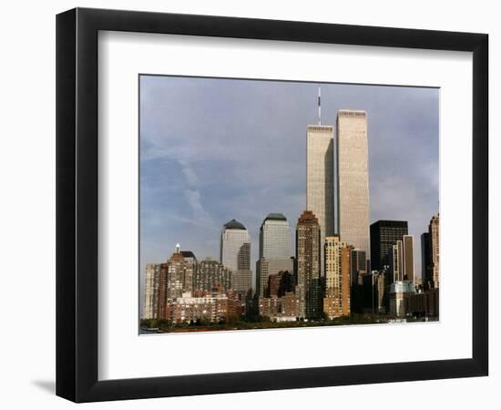 New York Skyline with World Trade Centre Building USA, 1997-null-Framed Photographic Print