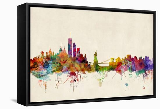 New York Skyline-Michael Tompsett-Framed Stretched Canvas