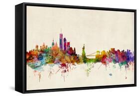 New York Skyline-Michael Tompsett-Framed Stretched Canvas