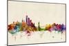 New York Skyline-Michael Tompsett-Mounted Premium Giclee Print