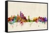 New York Skyline-Michael Tompsett-Framed Stretched Canvas