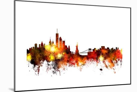 New York Skyline-Michael Tompsett-Mounted Premium Giclee Print