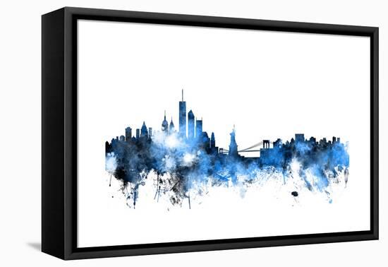 New York Skyline-Michael Tompsett-Framed Stretched Canvas