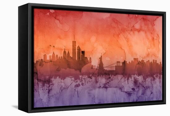 New York Skyline-Michael Tompsett-Framed Stretched Canvas