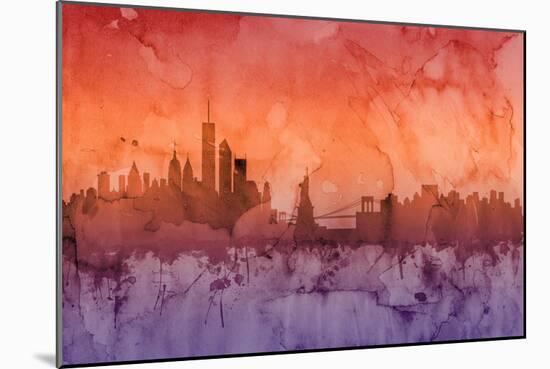 New York Skyline-Michael Tompsett-Mounted Premium Giclee Print
