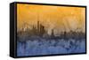 New York Skyline-Michael Tompsett-Framed Stretched Canvas