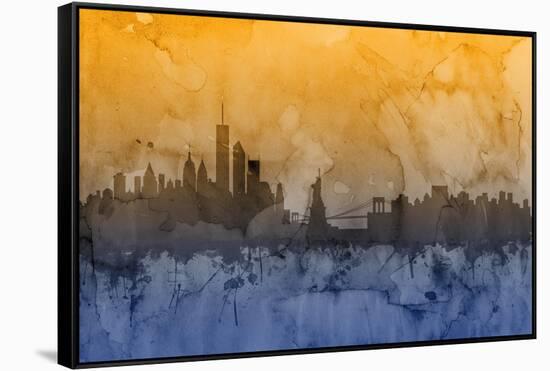 New York Skyline-Michael Tompsett-Framed Stretched Canvas