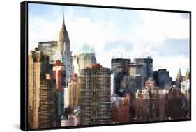 New York Skyscrapers III-Philippe Hugonnard-Framed Stretched Canvas