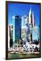 New York Skyscrapers - In the Style of Oil Painting-Philippe Hugonnard-Framed Giclee Print