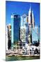 New York Skyscrapers - In the Style of Oil Painting-Philippe Hugonnard-Mounted Giclee Print