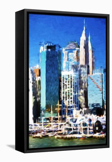 New York Skyscrapers - In the Style of Oil Painting-Philippe Hugonnard-Framed Stretched Canvas