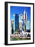 New York Skyscrapers - In the Style of Oil Painting-Philippe Hugonnard-Framed Giclee Print