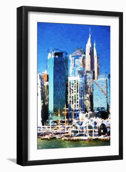 New York Skyscrapers - In the Style of Oil Painting-Philippe Hugonnard-Framed Giclee Print