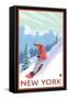 New York - Snowboarder Scene-Lantern Press-Framed Stretched Canvas
